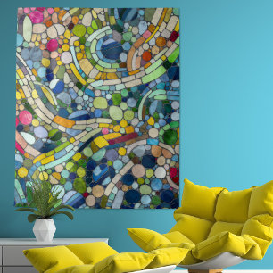 Colorful Pebbles Mosaic Art Tapestry