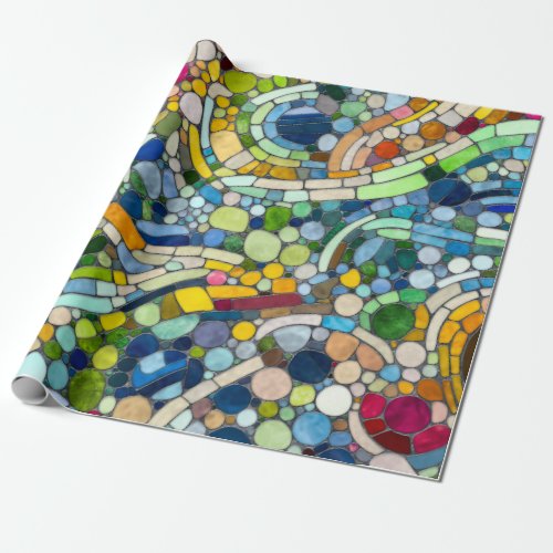 Colorful Pebbles Mosaic Art Wrapping Paper