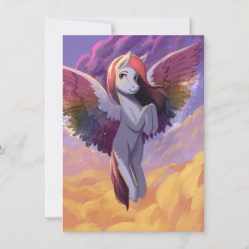 Colorful Pegasus Blank Greeting Card