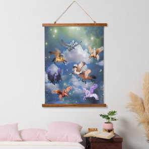 Colorful Pegasus Flying Horses the Myth is Real Hanging Tapestry