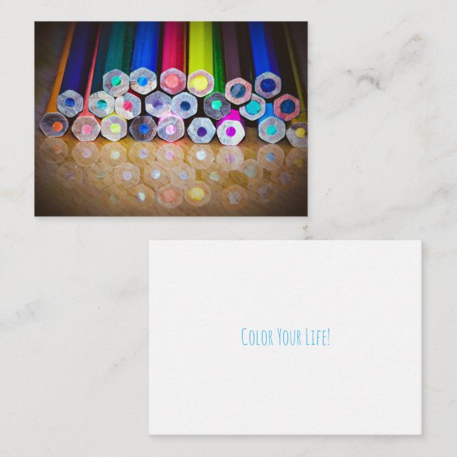 Colorful Pencil Art Photography Note Card (Front/Back)