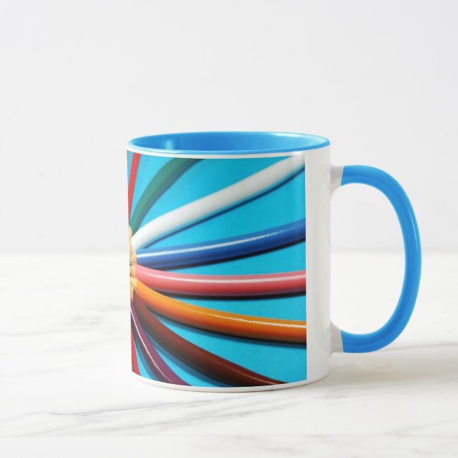 Colorful pencil crayon print coffee mug (Right)