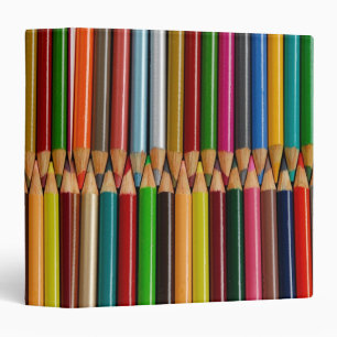 Colorful pencil crayons 3 ring binder