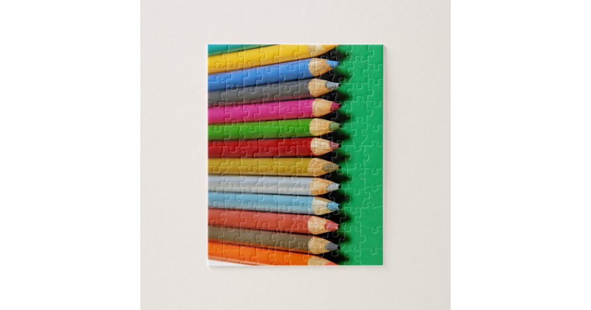 Colorful pencil crayons pattern jigsaw puzzle