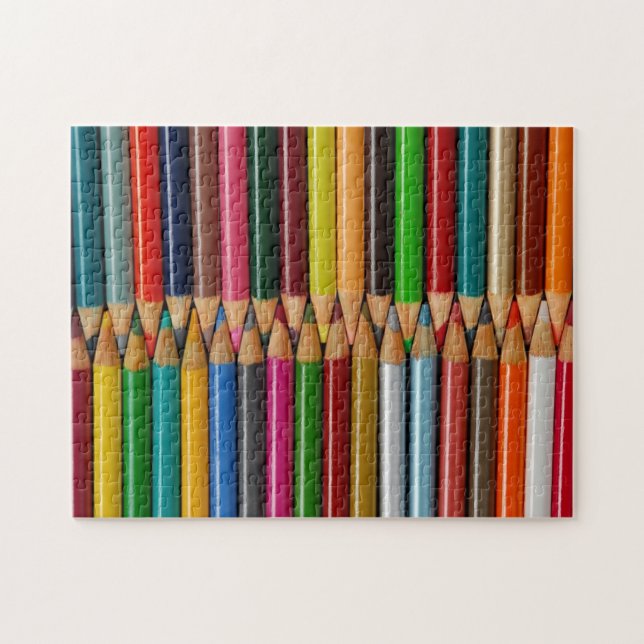 Colorful pencil crayons print puzzle (Horizontal)