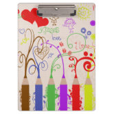 pencil colors * choose your background color clipboard | Zazzle