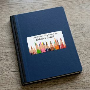 Colorful Pencils Book Labels Bookplate Label