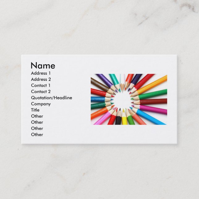 Colorful Pencils Business Card (Front)