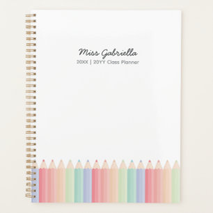 Colorful Pencils Personalized Teacher Year Planner