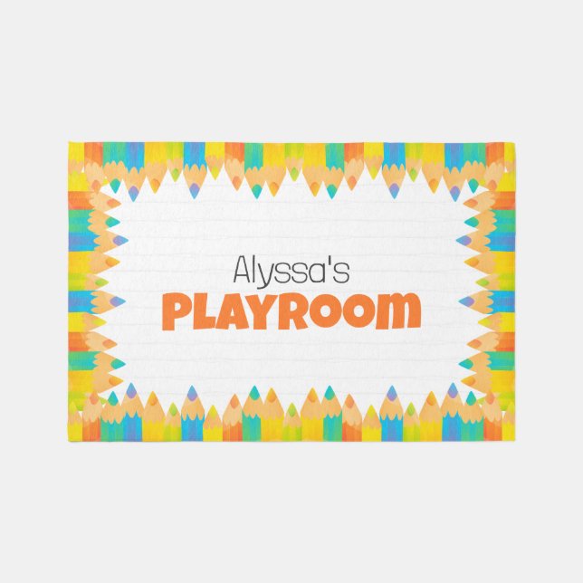 Colorful Pencils Playroom Rug (Front)