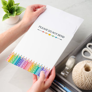 Colorful Pencils Please Do Not Bend Art Envelope Mailers