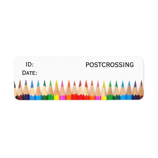 Colorful Pencils Postcrossing ID Labels (Front)