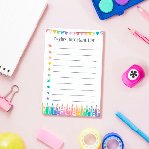 Colorful Pencils & Stars Important List To Do Post-it Notes