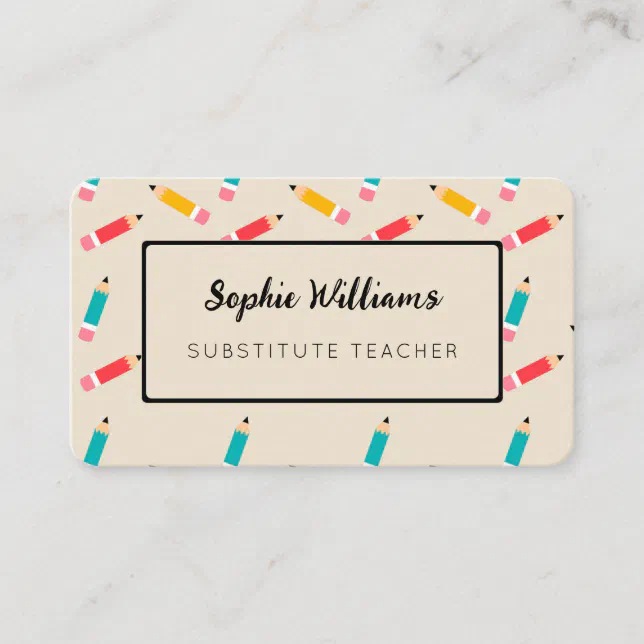 Colorful Pencils Substitute Teacher Business Card Zazzle   Colorful Pencils Substitute Teacher Business Card Rae376468ed2c46c0b651e931d6a4432a Tcvc4 644.webp