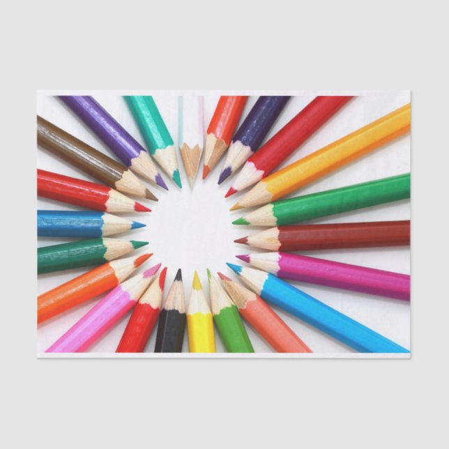 Colorful Pencils Tissue Paper (Front)