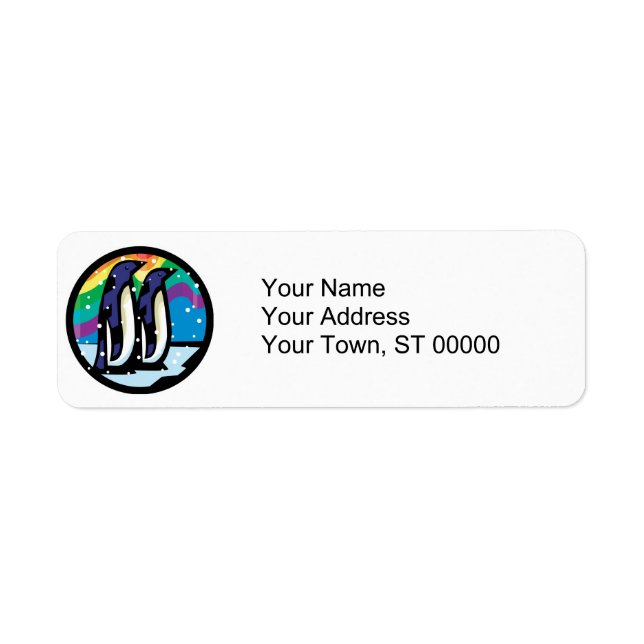 colorful penguin circle design label (Front)