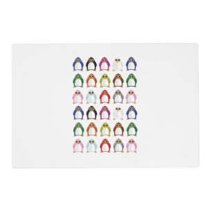 Colorful Penguin Pattern Cute Kawaii Fun Table Dec Placemat