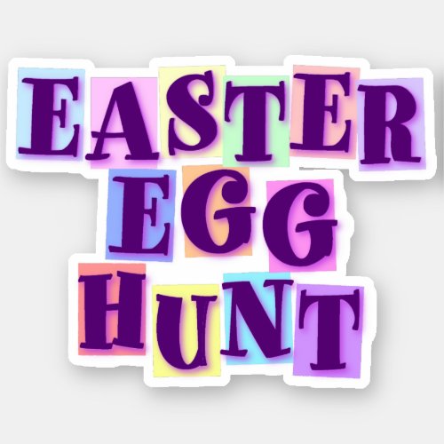 Colorful Pennant Style Easter Egg Hunt Graphic Sticker