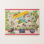 Colorful Pennsylvania Postcard Map Jigsaw Puzzle<br><div class="desc">Very colorful retro postcard map for the State of Pennsylvania repurposed!</div>