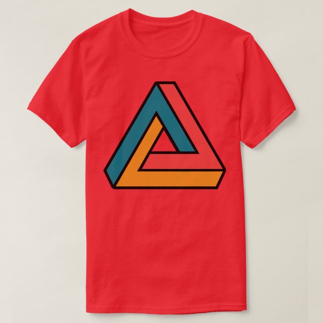 Colorful Penrose Triangle T-Shirt (Design Front)