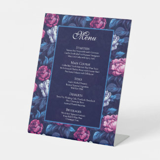 Colorful Peonies Themed Backyard Wedding Pedestal Sign