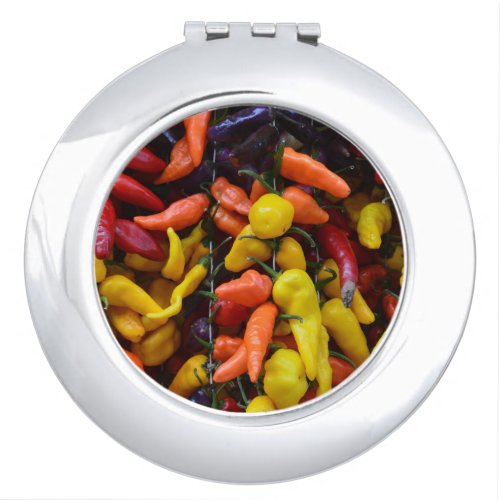 Colorful pepperoni compact mirror