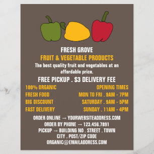 Colorful Peppers, Greengrocers Advertising Flyer