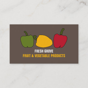 Colorful Peppers, Greengrocers Business Card