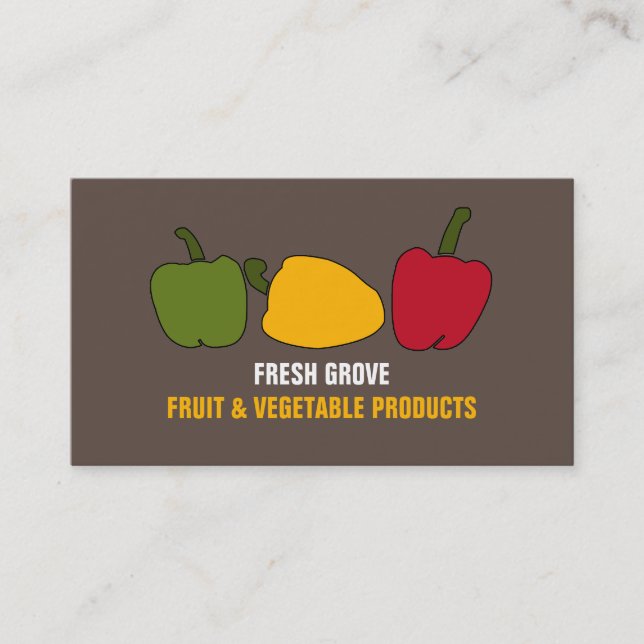 Colorful Peppers, Greengrocers Business Card (Front)