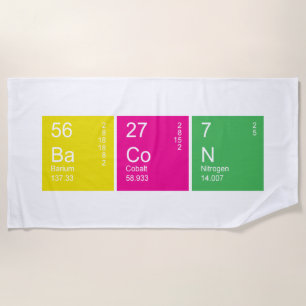 Colorful Periodic Table Bacon Beach Towel