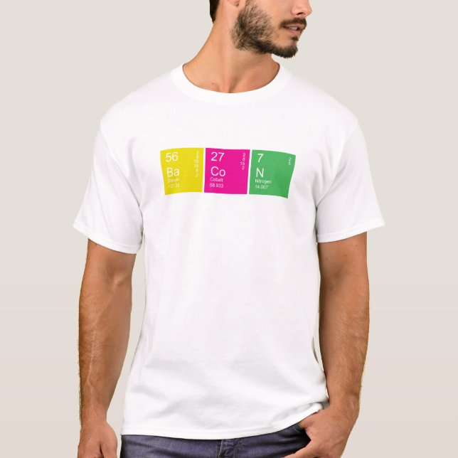 Colorful Periodic Table Bacon T-Shirt (Front)