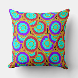 Colorful Persian Carpet Geometric Pattern  Throw Pillow