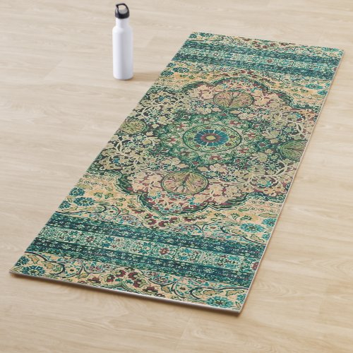 Colorful Persian motive rug design yoga mat