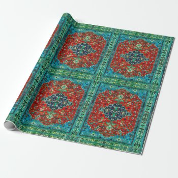 Colorful Persian Rug Motive Wrapping Paper by artOnWear at Zazzle