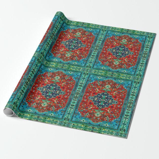 Colorful Persian rug motive Wrapping Paper (Unrolled)