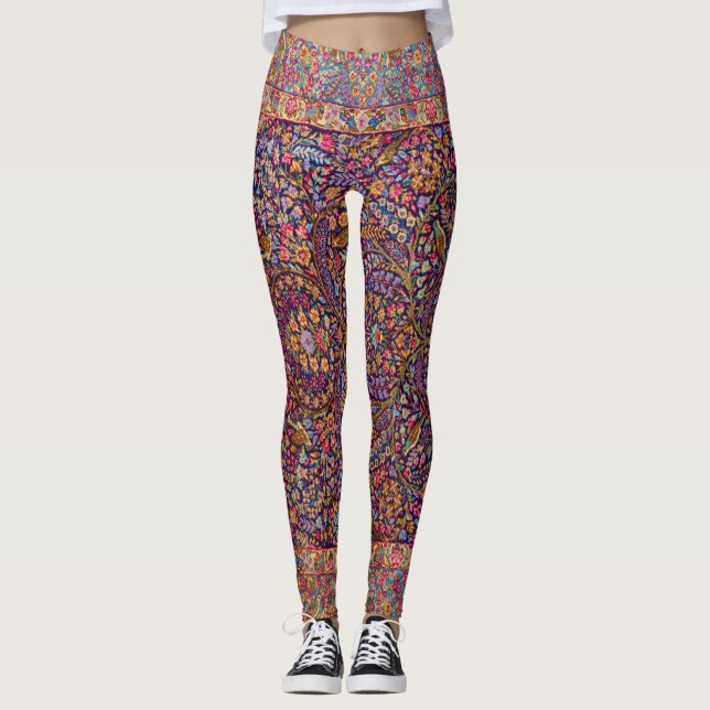 Colorful Persian Rug Pattern Leggings (Front)