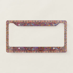 Colorful Persian Rug Pattern License Plate Frame