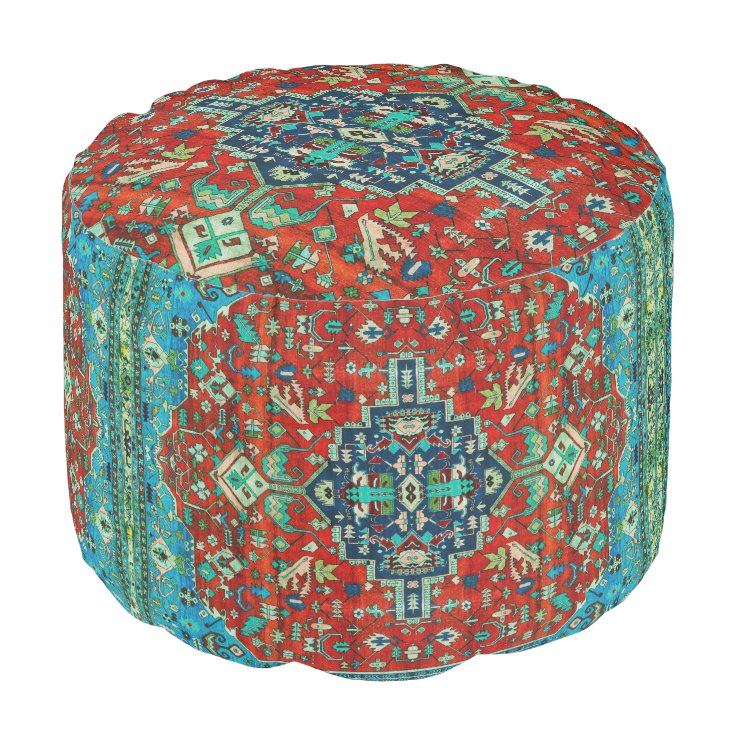 Colorful Persian Rug Pattern Pouf Zazzle