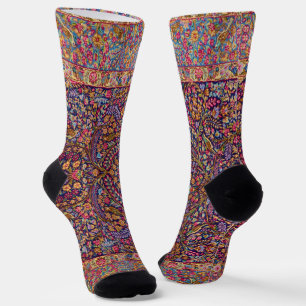 Colorful Persian Rug Pattern Socks