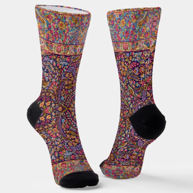 Colorful Persian Rug Pattern Socks (Angled)