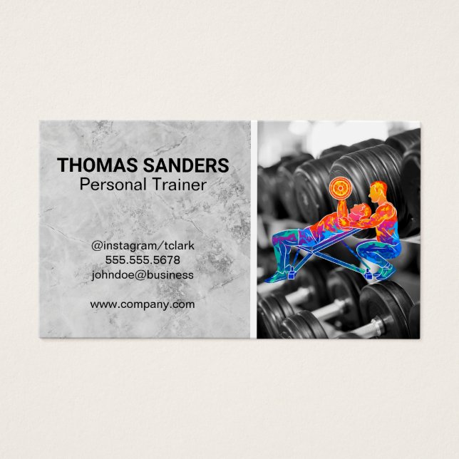 Colorful Personal Trainer Logo | Dumbbells (Front)