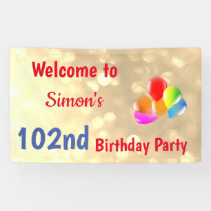 Colorful Personalised 102nd Birthday Banner