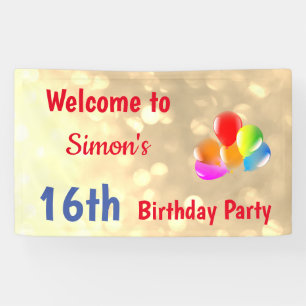 Colorful Personalised 16th Birthday Banner