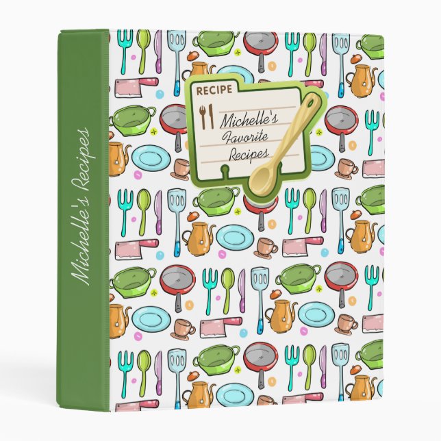 Colorful Personalised Recipe Binder (Front/Spine)