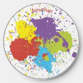 Colorful Personalizable Abstract Paint Splash  Wireless Charger (Front)