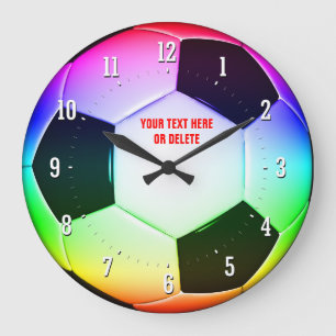 Colorful Personalizable Soccer Football Sports Large Clock