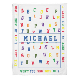 Colorful Personalized ABC's Duvet Cover
