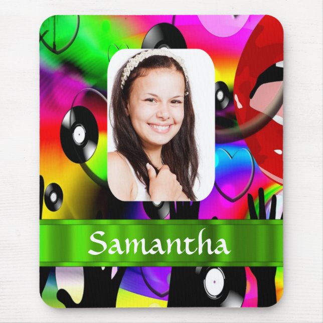 Colorful personalized abstract photo template mouse pad (Front)