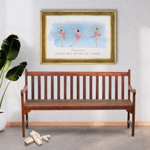 Colorful Personalized Ballet Practice Poster
