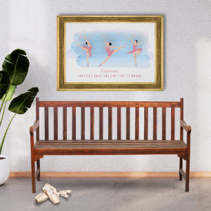 Colorful Personalized Ballet Practice Poster